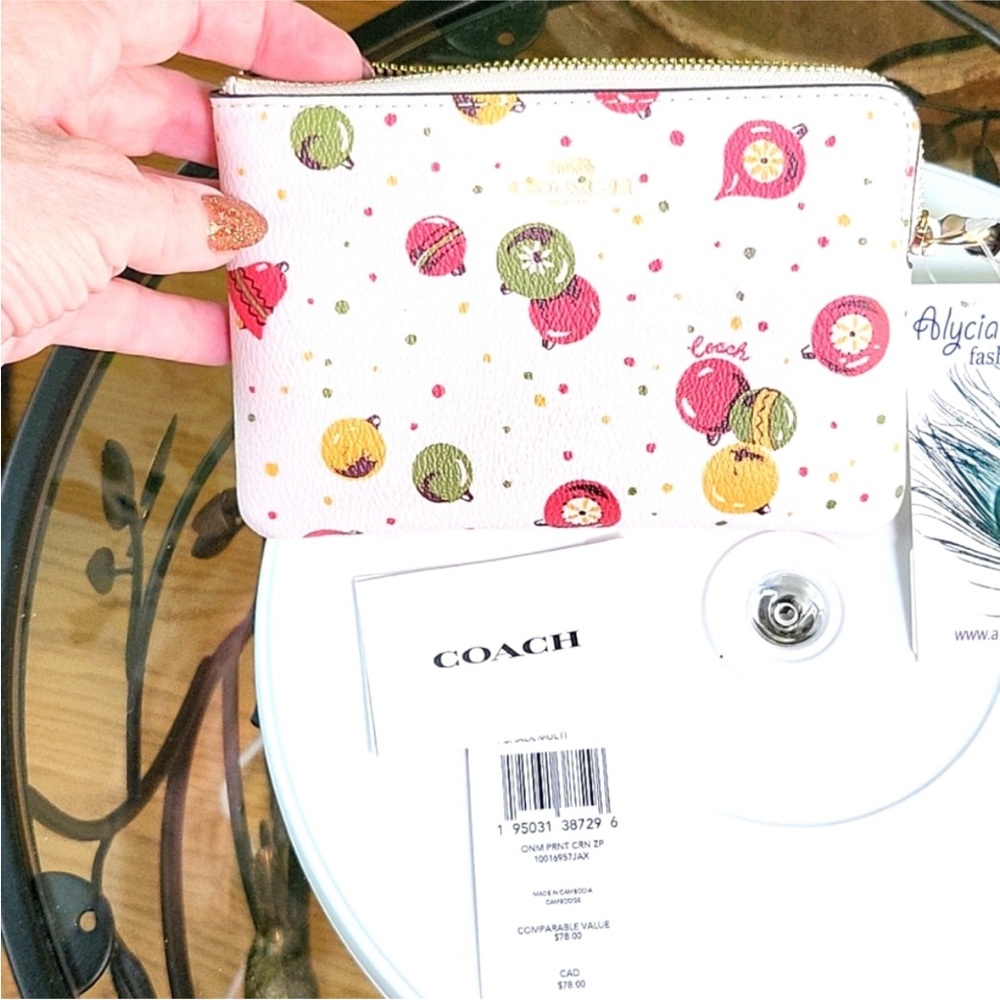 Coach Wristlet With Ornament Print